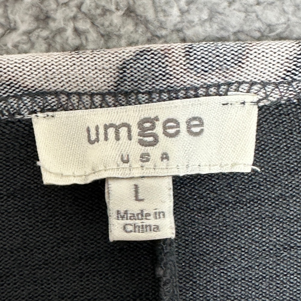 Umgee‎ USA Slouchy Tunic Top Size Large Leopard Print Colorblock Gray Oversized - Picture 5 of 10